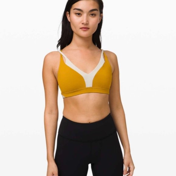 lululemon athletica Other - Lululemon New Ambition Sports Bra in Fools Gold Yellow / Light Ivory Size 4